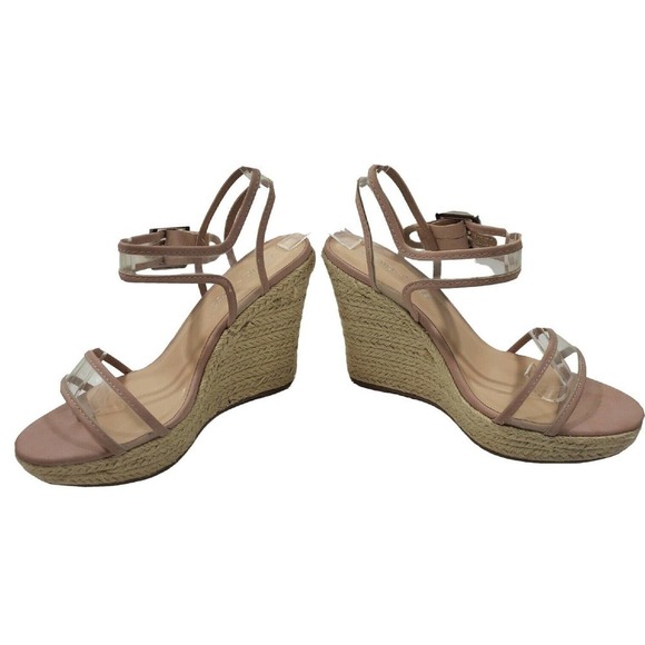 Bella~Vita ~Woman Size 8.5W~ Transparent Man Made Materials Wedge Sandals NEW. - Picture 10 of 15